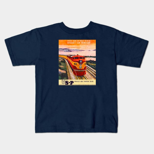 Southern Pacific Lines - San Francisco Kids T-Shirt by Midcenturydave